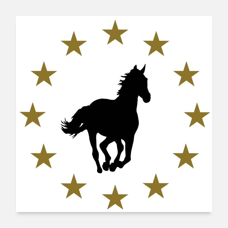 Cheval & Étoiles Poster 60 x 60 cm
