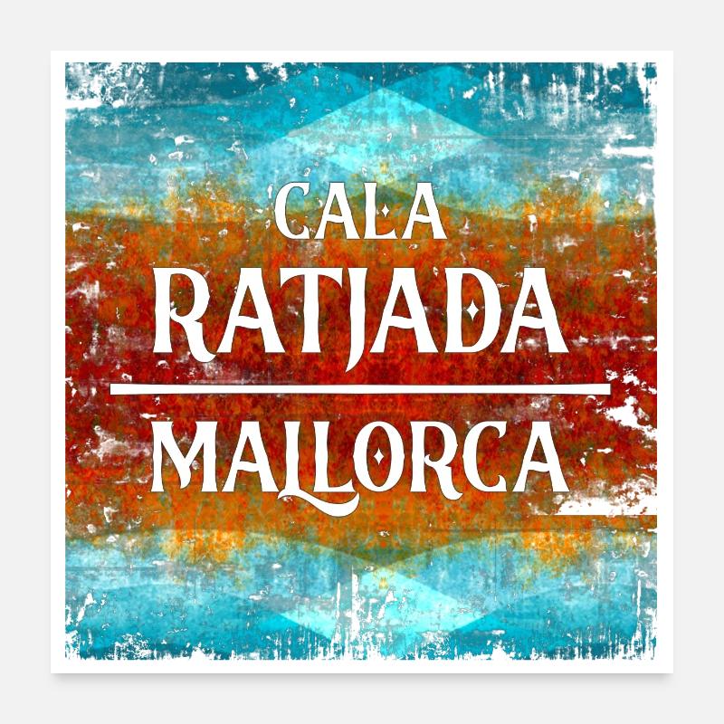 Festliches Mallorca Fan Design Poster 60x60 cm