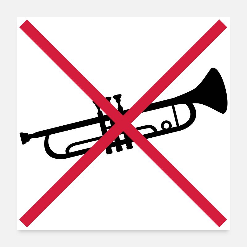 Trompette Bouclier Interdit Poster 60 x 60 cm