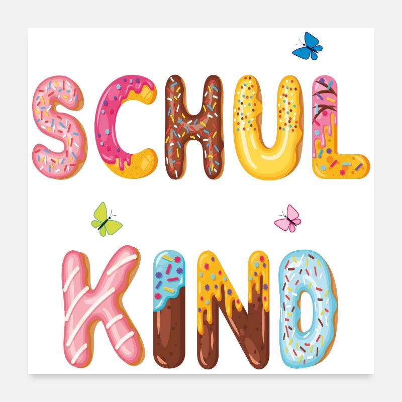 Schulkind Einschulung Poster 60x60 cm