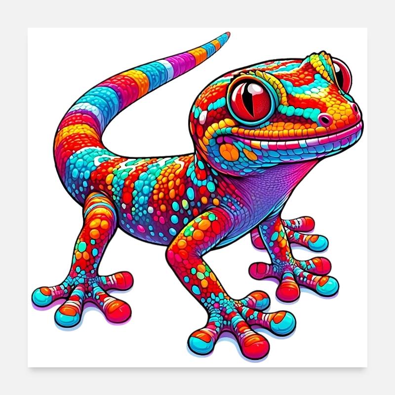 Gecko Poster 60 x 60 cm