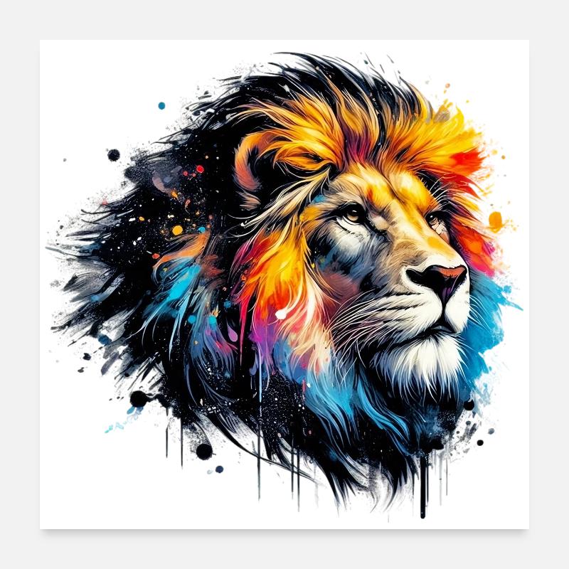 Lion Poster 60 x 60 cm
