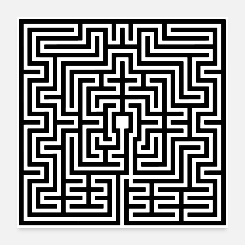 Labyrinthe - Poster 60 x 60 cm - blanc