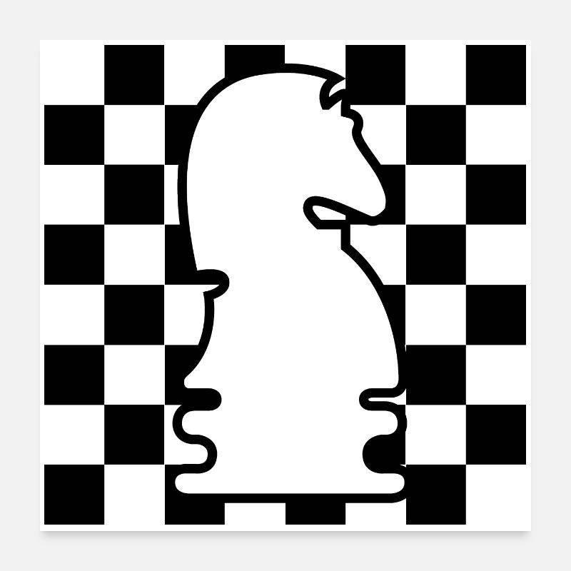 chess, horse, checkerboard, pattern, icon, graphic icon Poster 24" x 24" (60x60 cm)