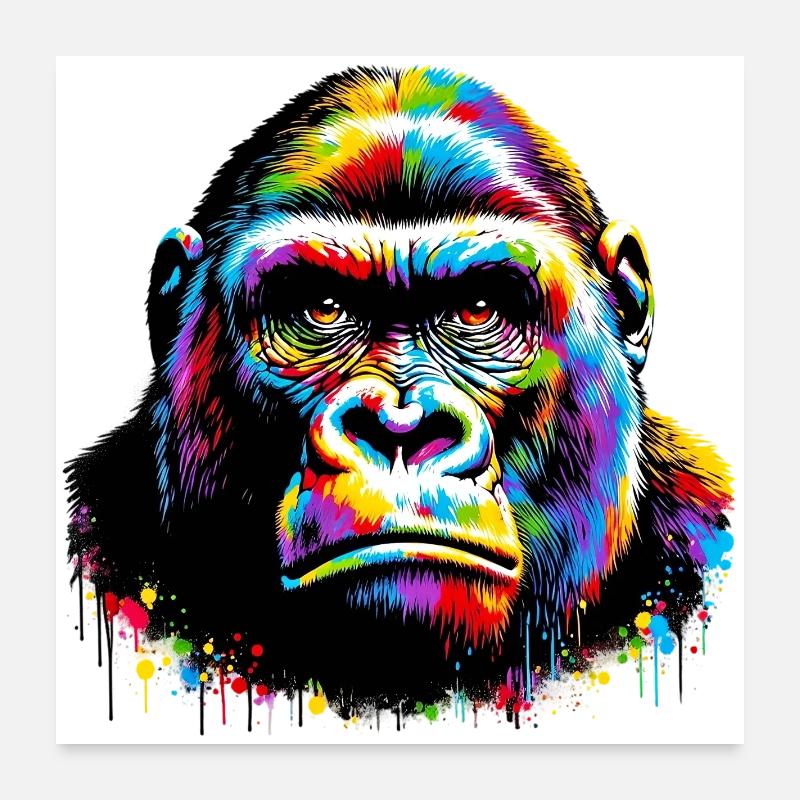 Gorille Poster 60 x 60 cm
