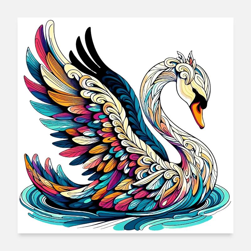 Schwan Poster 60x60 cm