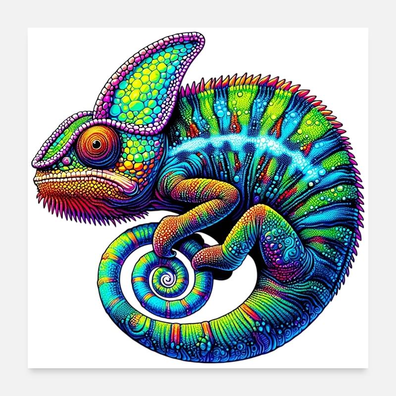 Caméléon Poster 60 x 60 cm