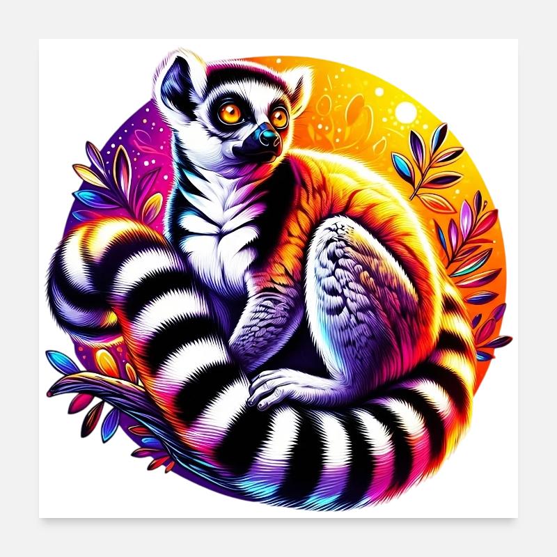 Lemur Poster 24" x 24" (60x60 cm)