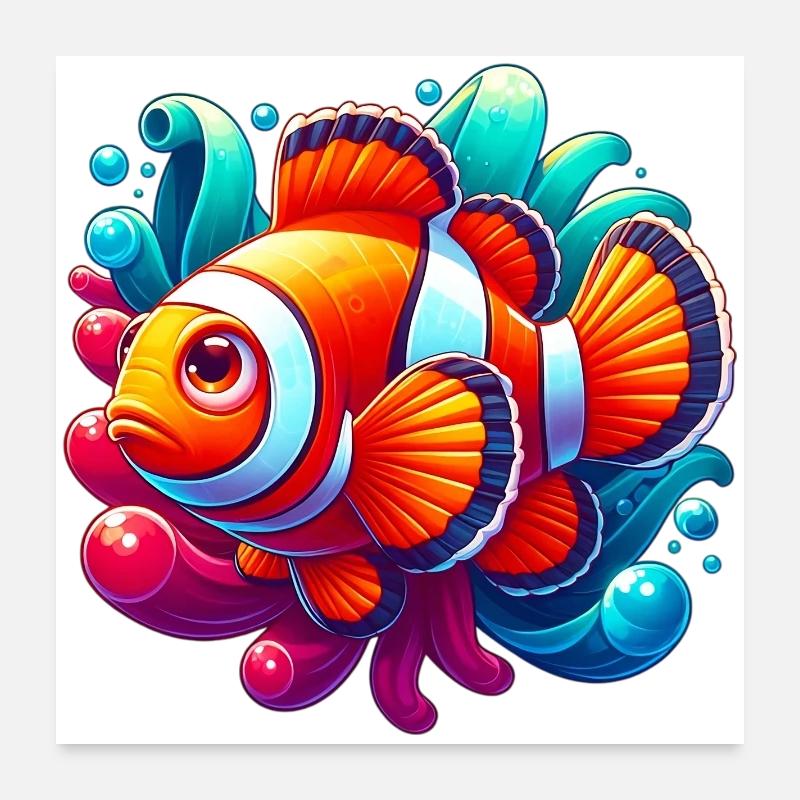 Clownfish Poster 24" x 24" (60x60 cm)