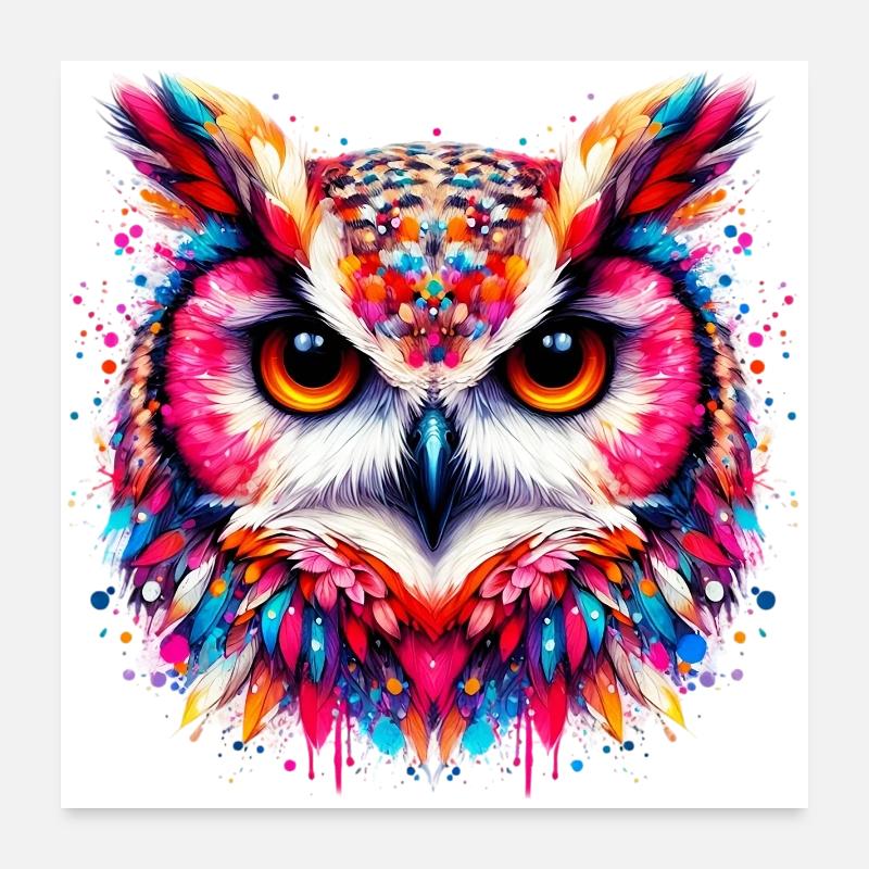 Eule Poster 60x60 cm