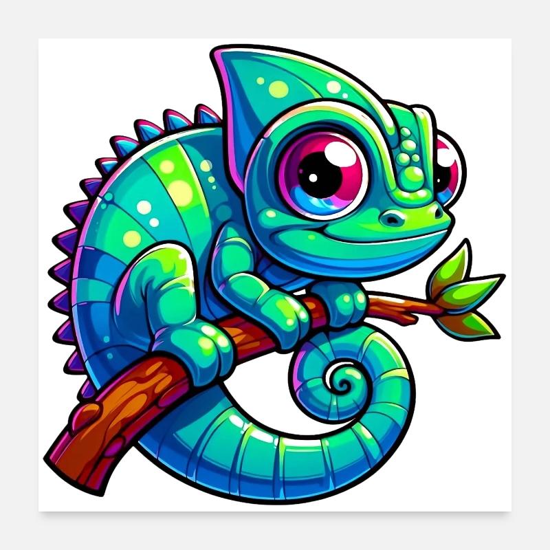 Caméléon Poster 60 x 60 cm