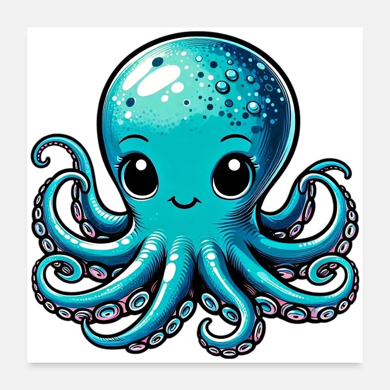 Pieuvre Poster 60 x 60 cm