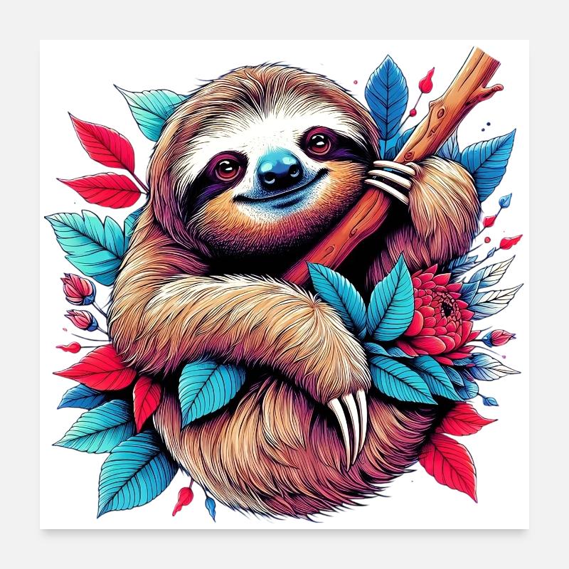 Sloth Poster 24" x 24" (60x60 cm)