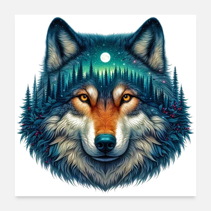 Wolf Poster 60x60 cm