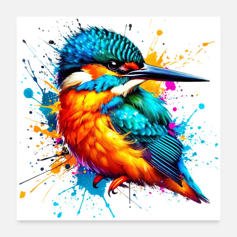 Eisvogel Poster 60x60 cm