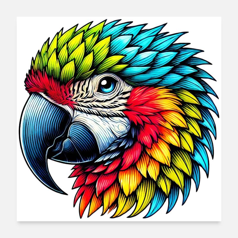 Perroquet Poster 60 x 60 cm