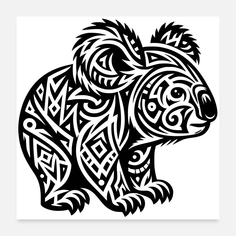 Koala tribal Poster 60 x 60 cm
