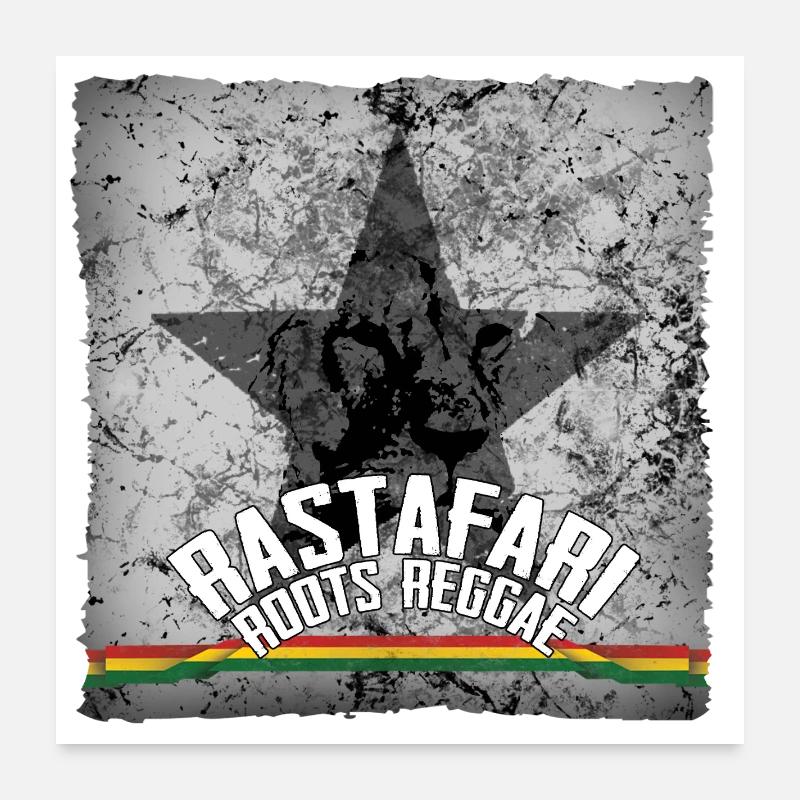 Rastafari Roots Reggae Star Graphics Poster 24" x 24" (60x60 cm)