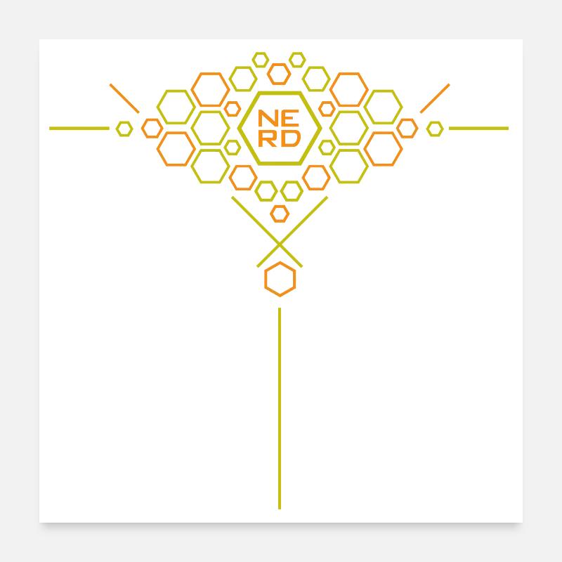 Nerd Hex Pattern Gradient Poster 24" x 24" (60x60 cm)
