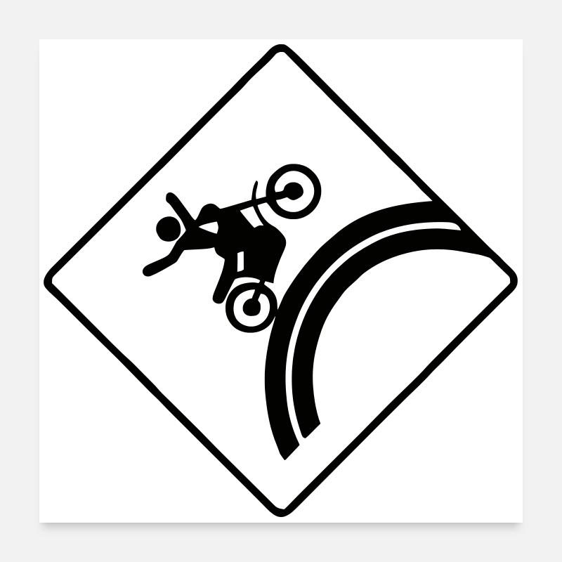 Courbe du cycliste aéroporté devant Poster 60 x 60 cm