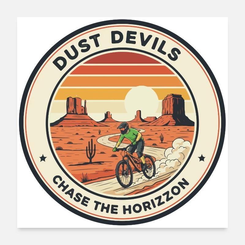 Dust Devils Desert Horizon MTB Poster 60x60 cm
