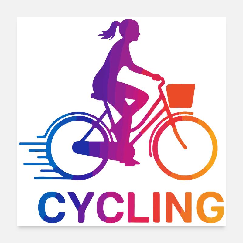 Cycliste Rainbow Gradient Poster 60 x 60 cm