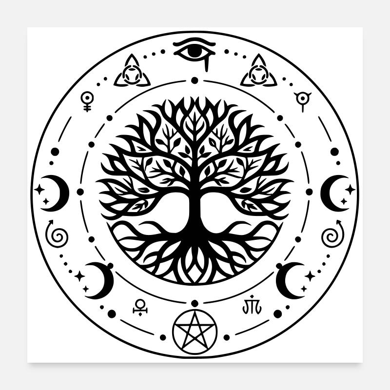 Arbre de Vie sacré Poster 60 x 60 cm