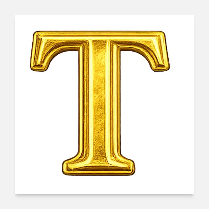 Golden T motif with shine Poster 24" x 24" (60x60 cm)