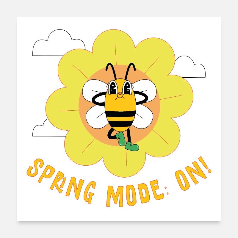 Spring Mode On – Cheerful Spring Motif Poster 24" x 24" (60x60 cm)