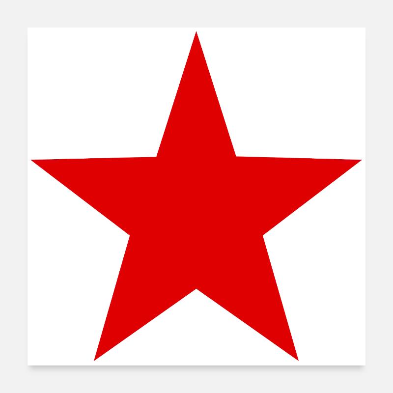Étoile Rouge - Poster 60 x 60 cm - blanc