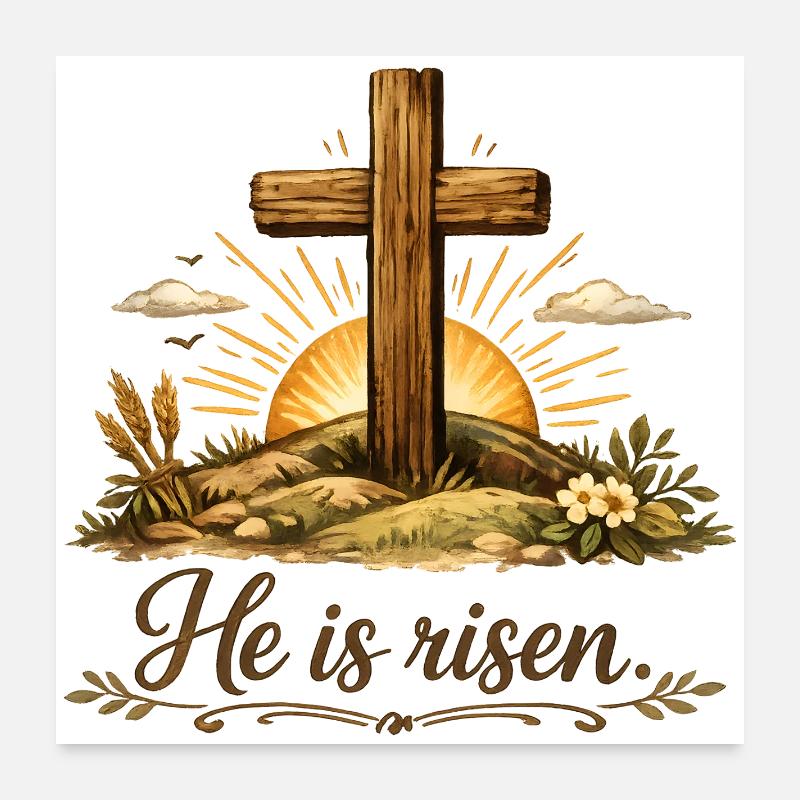 He is risen Poster 60x60 cm