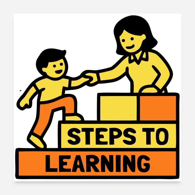Steps to Learning School Logo Poster 24" x 24" (60x60 cm)
