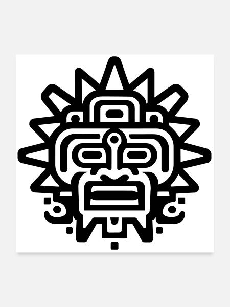 Aztec sun - Poster 24" x 24" (60x60 cm) - white - Front