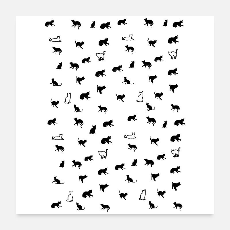 Petit Chat Chat Minou Minou cadeau Poster 60 x 60 cm