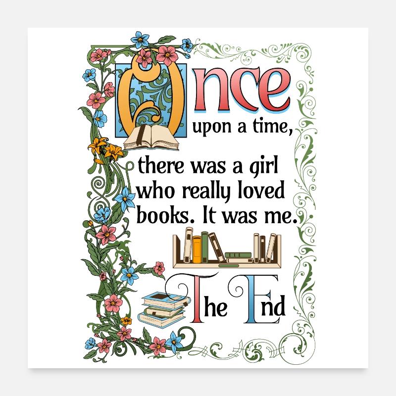 Love reading books bookworm present fairy tale Poster 24" x 24" (60x60 cm)