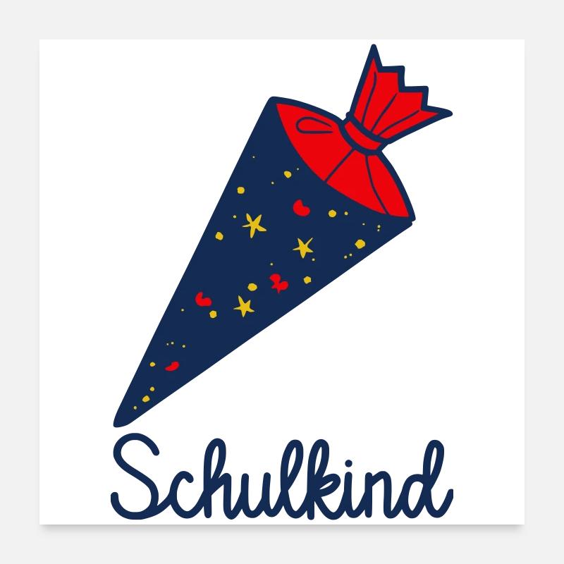 Ich bin jetzt ein Schulkind! - Poster 60x60 cm - Weiß