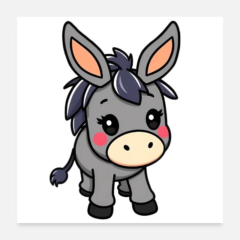 donkey Poster 24" x 24" (60x60 cm)