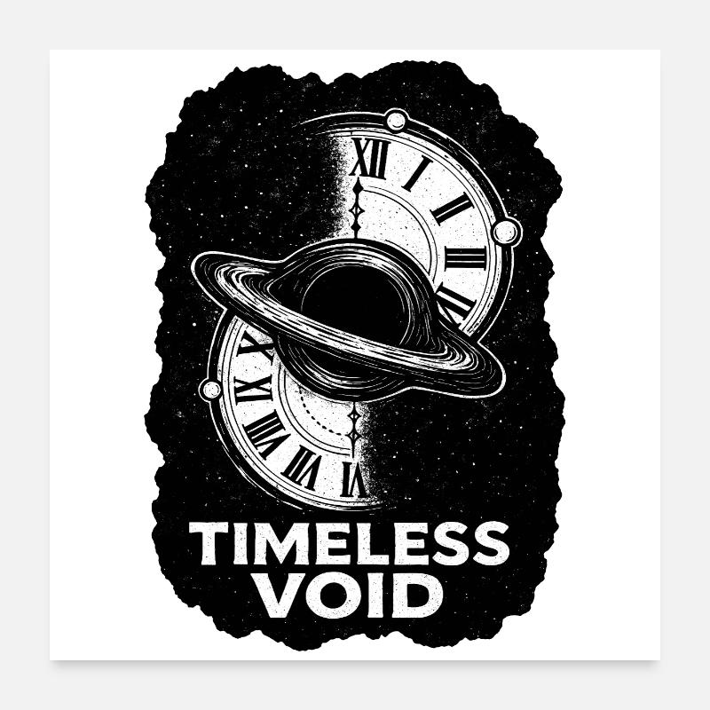 TIMELESS VOID – Le trou noir du temps - Poster 60 x 60 cm - blanc