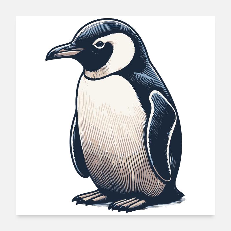 Pingu - Poster 60x60 cm - Weiß