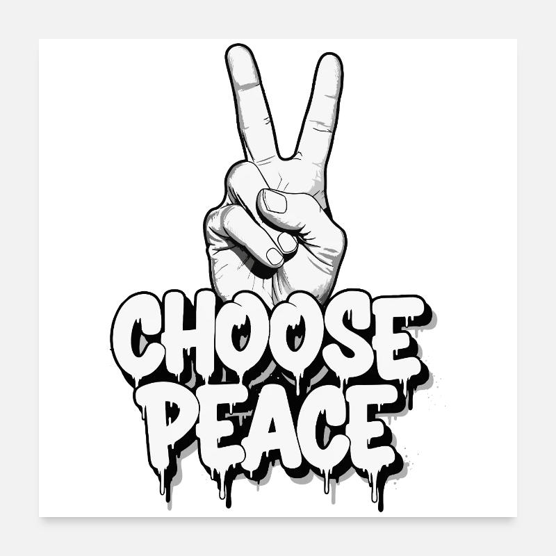 Choose Peace Graffiti Poster 24" x 24" (60x60 cm)