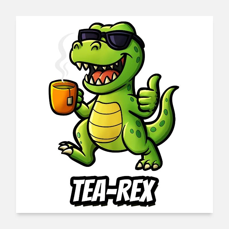 Thé-Rex Poster 60 x 60 cm