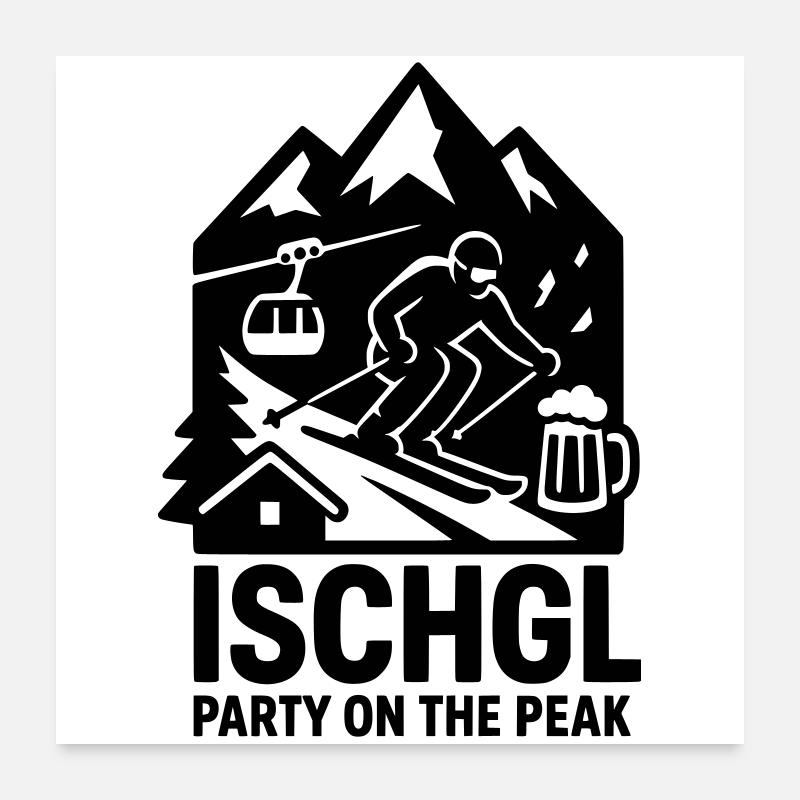 Ischgl : Fête sur le pic Poster 60 x 60 cm