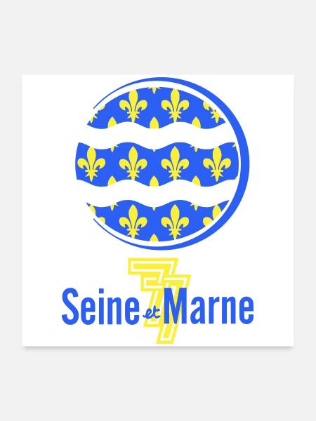 Logo Seine et Marne 77 - Poster 24" x 24" (60x60 cm) - white - Front