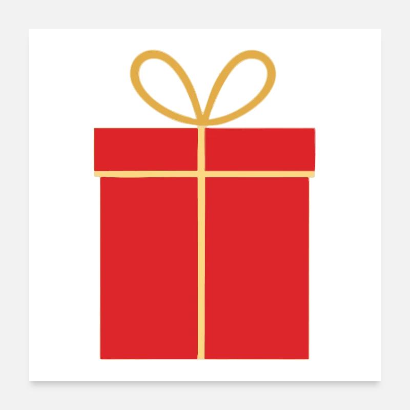 Christmas Gift, Red Gift Box Poster 24" x 24" (60x60 cm)