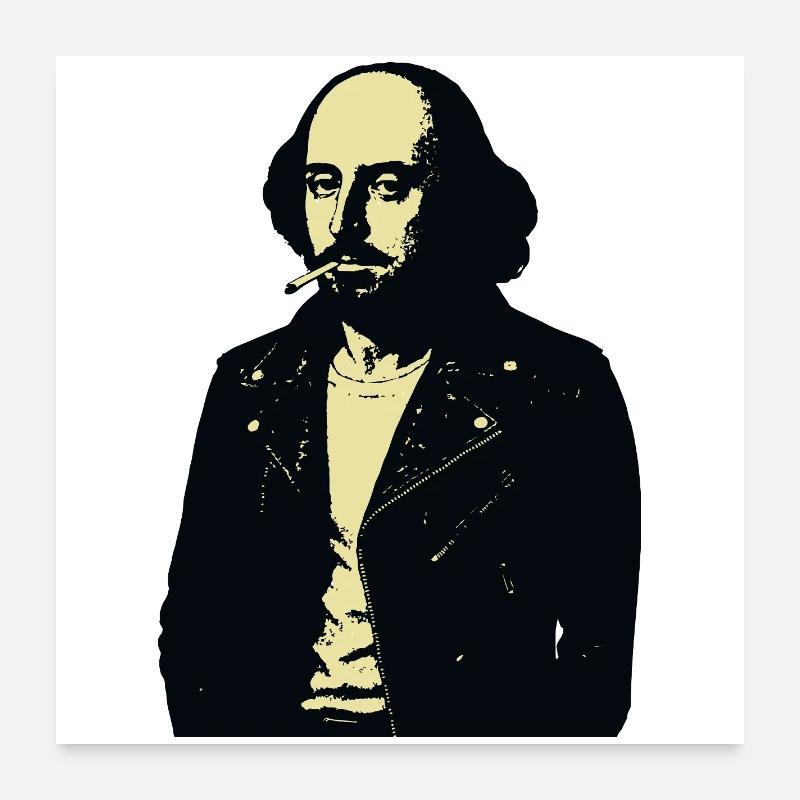 William Shakespeare Mitternachtsrebellenporträt Poster 60x60 cm
