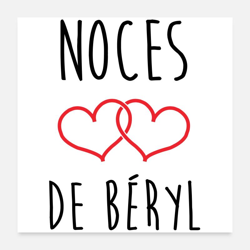 noces de béryl 23 ans d'amour Poster 60 x 60 cm
