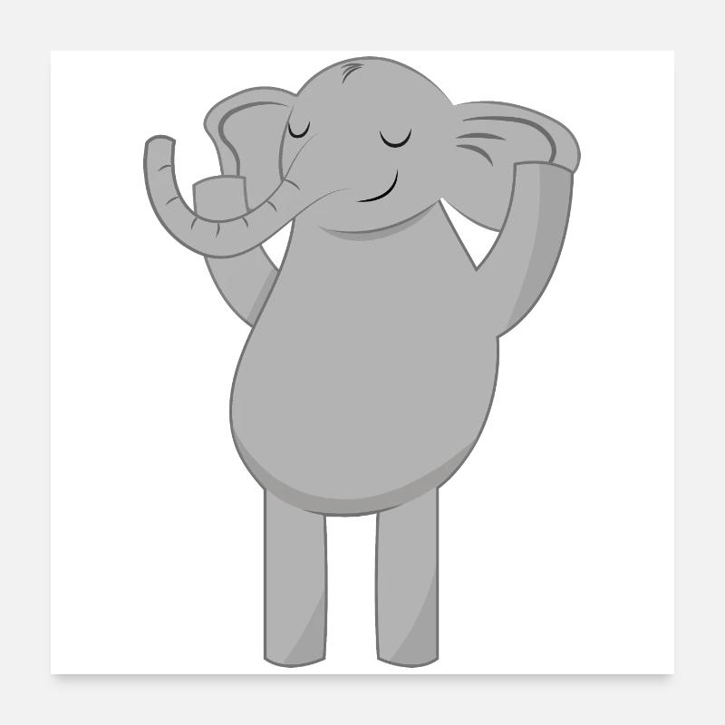 Elephant elephant - Poster 24" x 24" (60x60 cm) - white