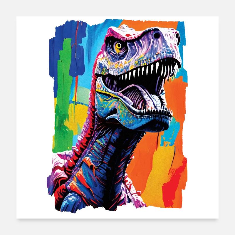 Portrait de T-Rex Poster 60 x 60 cm