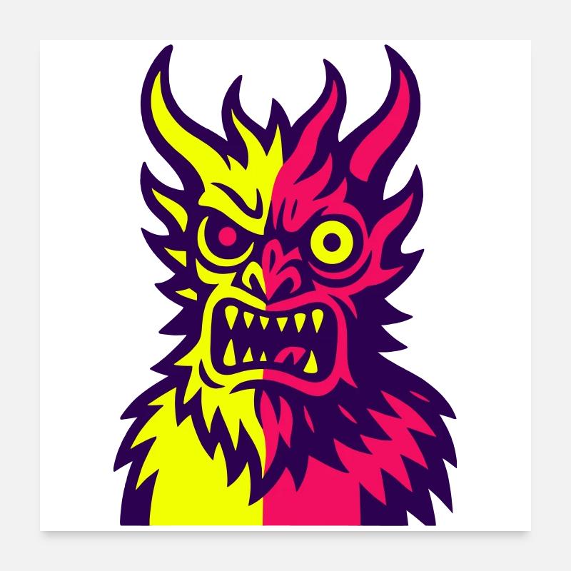 Pop Art Devil's Monster Poster 24" x 24" (60x60 cm)