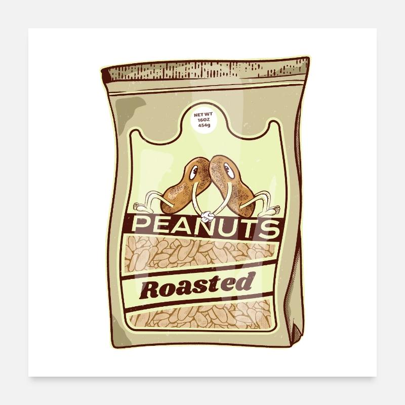 Pack rétro de cacahuètes grillées Poster 60 x 60 cm